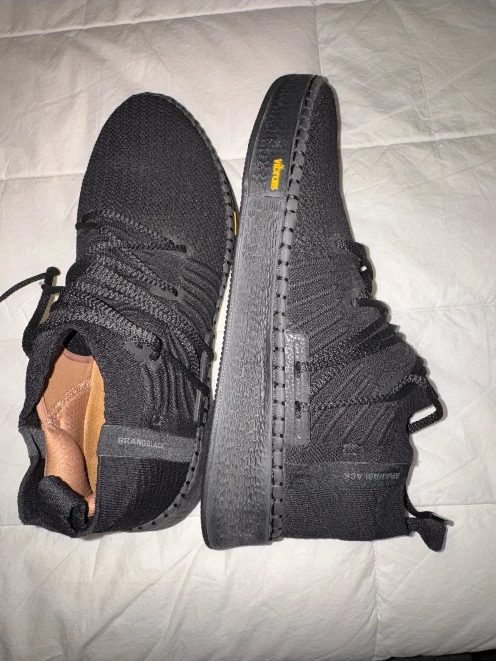Vibram Men's All-Black Knit Athletic Sneakers